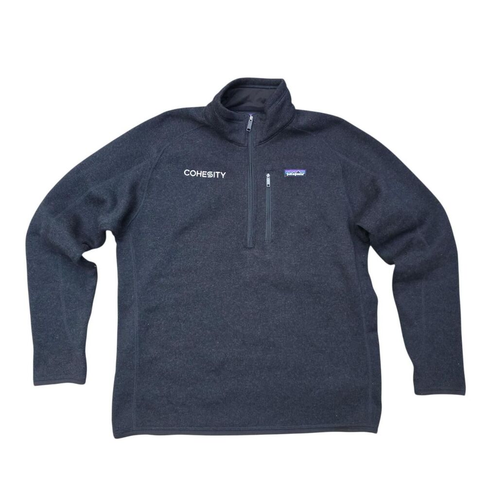 Patagonia Men's Black and Grey Better Sweater 1/4 Zip Size L